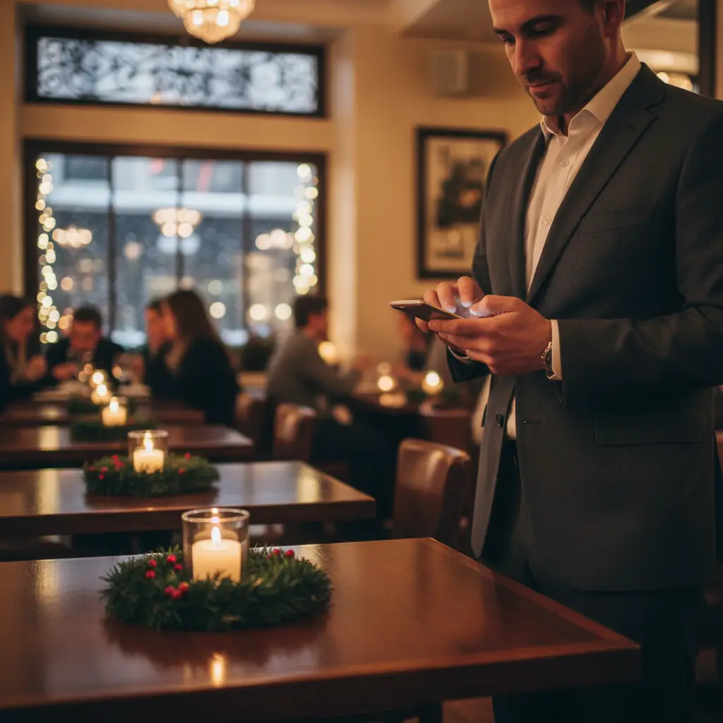 Planificación navideña en restaurante — navidad restaurantes planificación